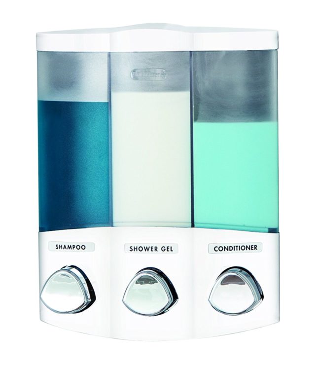 soap dispenser for the shower with three compartments