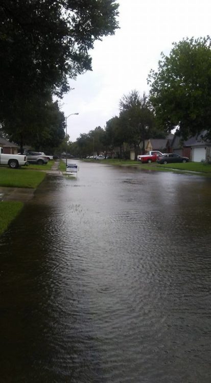 a street flooded after a hurricane