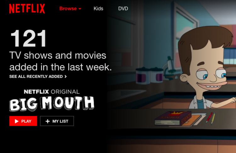 netflix homepage