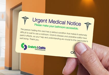 restroom request card from crohn's & colitis