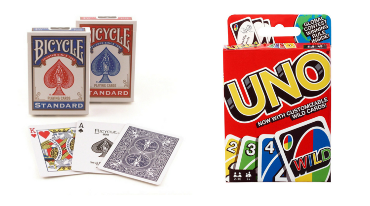 deck of cards and uno