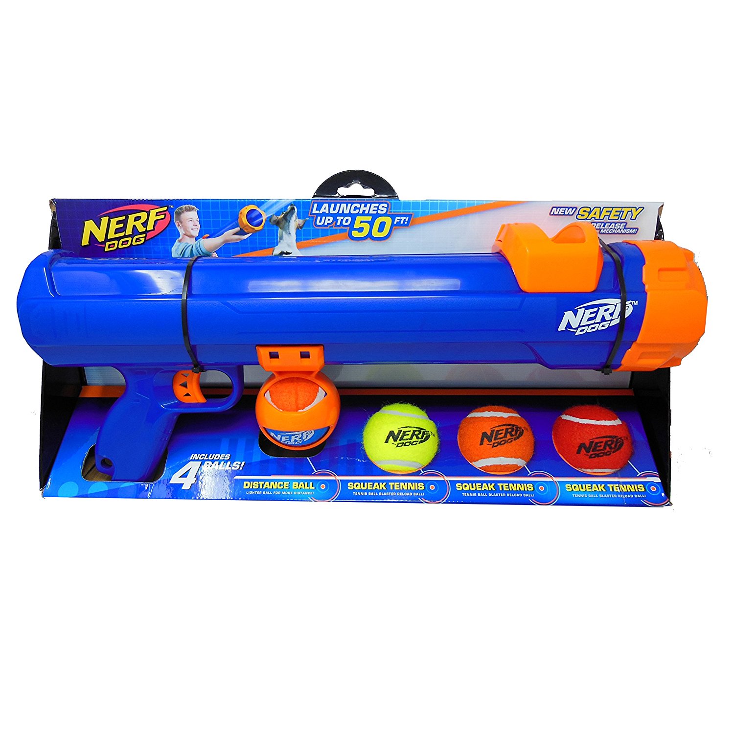 Nerf dog tennis ball blaster is great for service dogs.