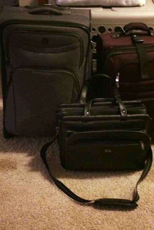 suitcase and briefcase