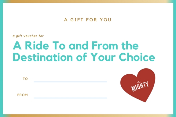 a coupon for a ride to and from the destination of your choice