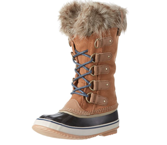sorel boot tan lace up with furry edge on top