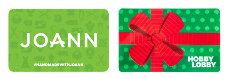 joann gift card and hobby lobby gift card