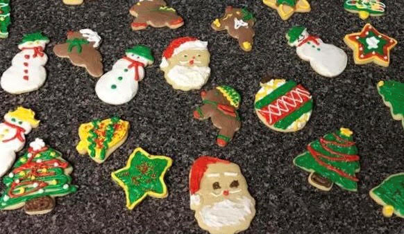 a bunch of christmas cookie on a table