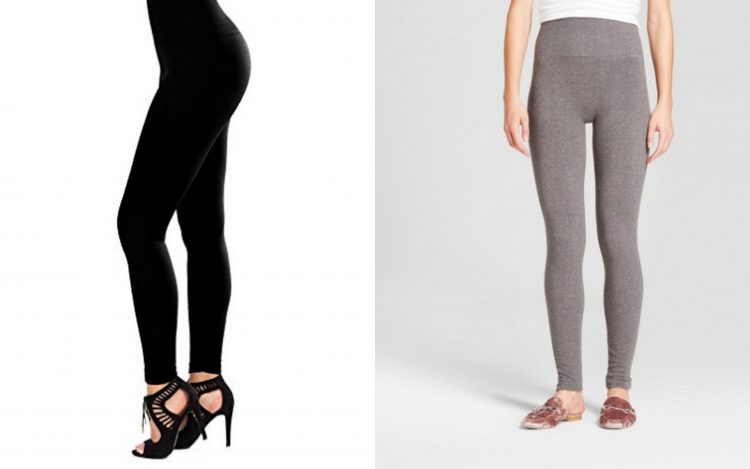 black leggings and gray leggings