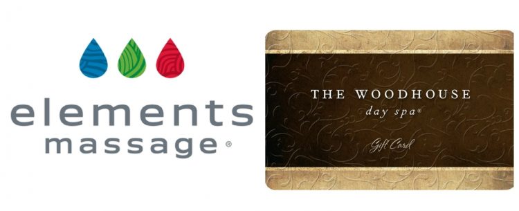 logos for elements massage and the woodhouse day spa