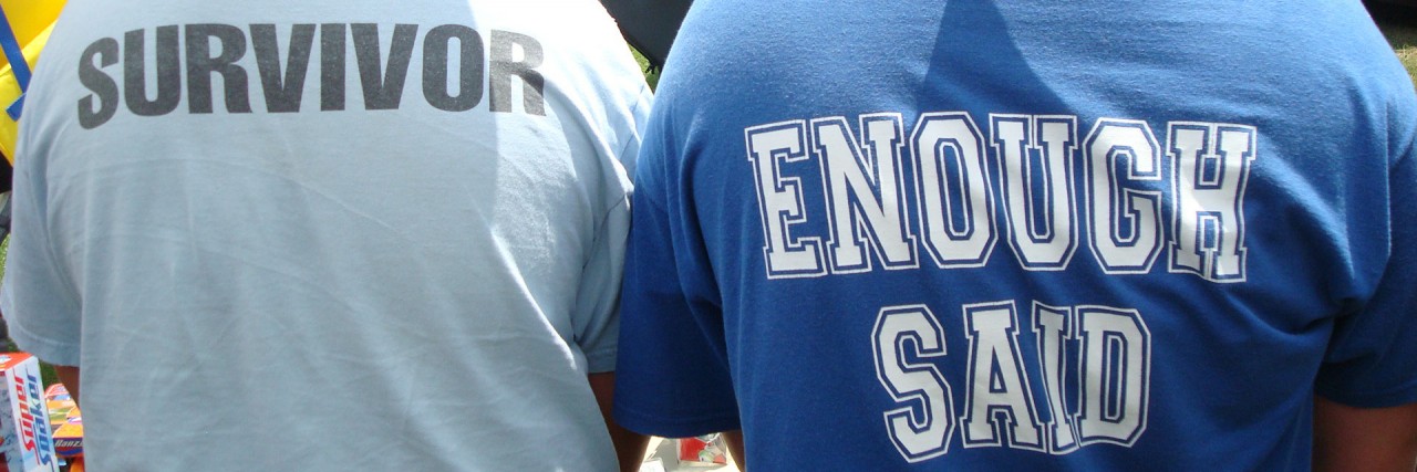 The Best Facebook Post I've Seen in a Long Time T-shirts that say "Survivor" and "Enough Said"