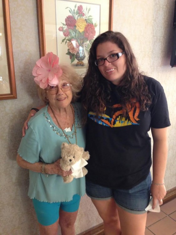Gram and I. Excuse the mouth gauze, I'd just had oral surgery.