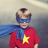 author's son in superhero costume