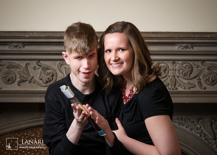 Christiana Redman with her brother