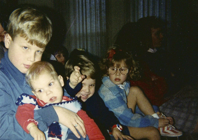 four of the author's children when they were little