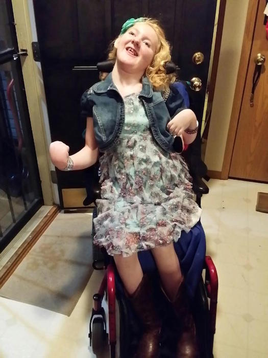 becky's grown daughter in a wheelchair