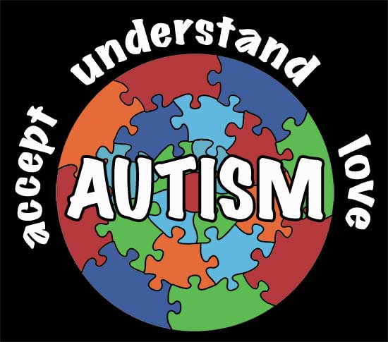 puzzle piece graph with text 'accept, understand, and love autism'