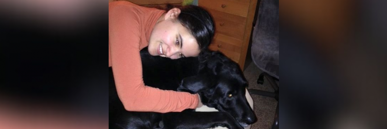 How Not to Interact With Blind People Woman hugging her dog