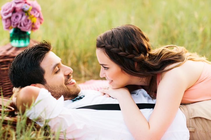 young couple on romantic date 