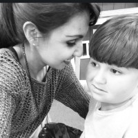 mother looking at her son