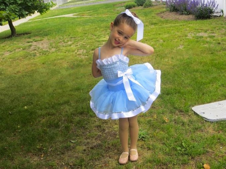 daughter in ballet costume