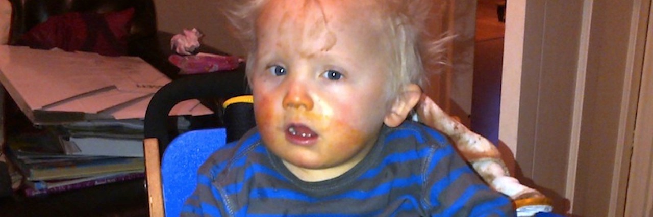 Advice I Don't Want to Hear About My Son's Feeding Issues Alison's son after eating