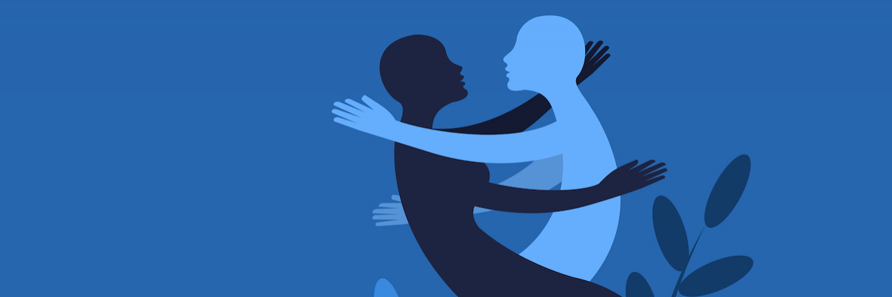 Sex and Intimacy for Someone With Cerebral Palsy illustration of two human figures embracing