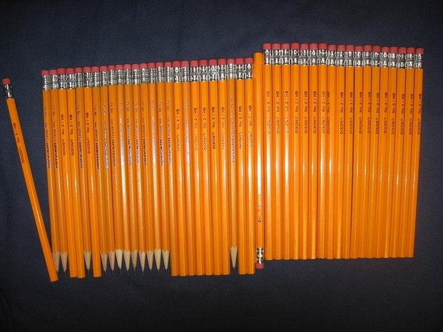 pencils lined up