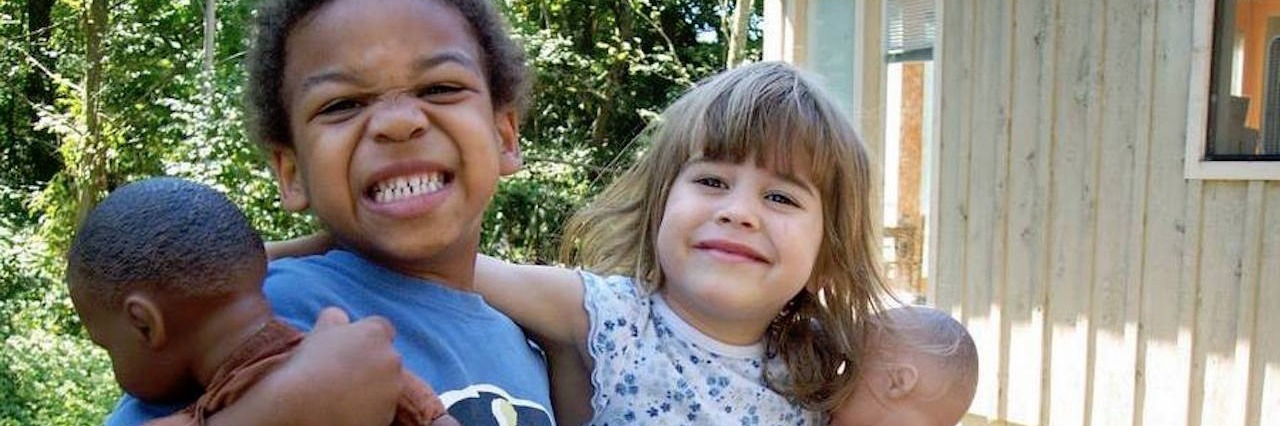 Parenting a Child With Fetal Alcohol Spectrum Disorder author's children smiling outside