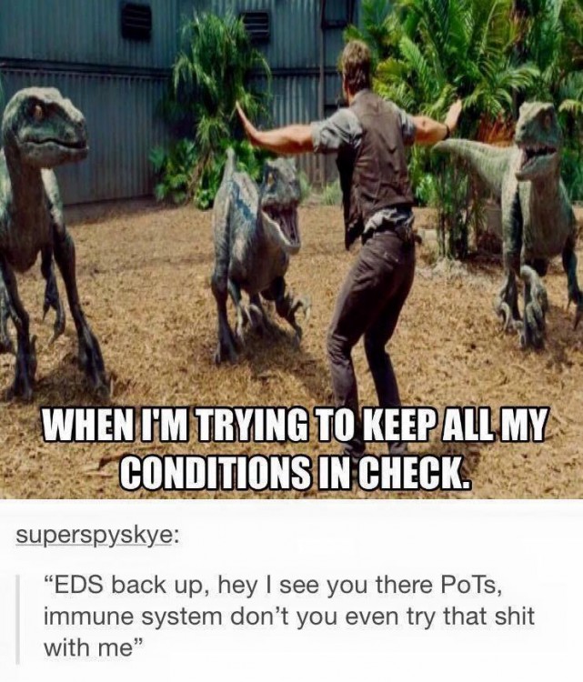 chronic illness meme: when i'm trying to keep all my conditions in check