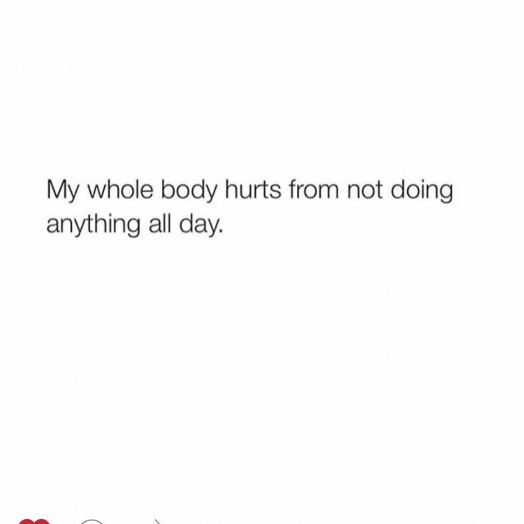 chronic illness meme: my whole body hurts from not doing anything today