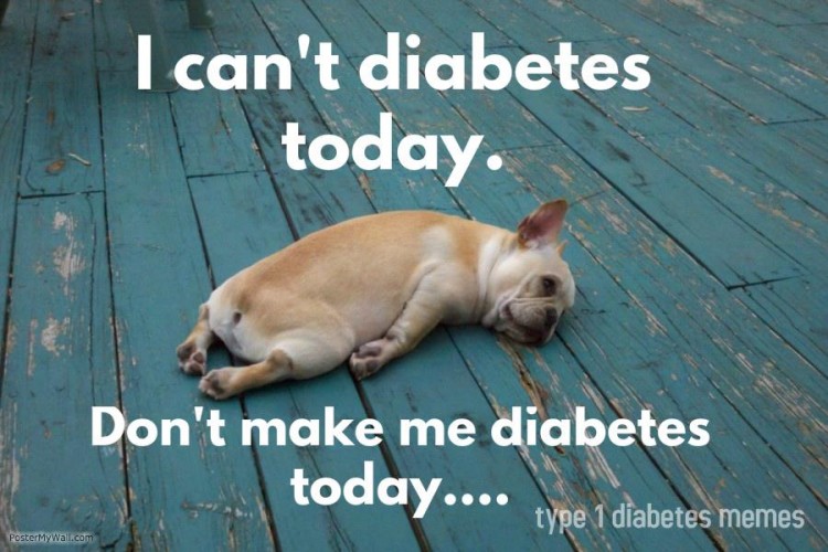 chronic illness meme: i can't diabetes today. don't make me diabetes today...