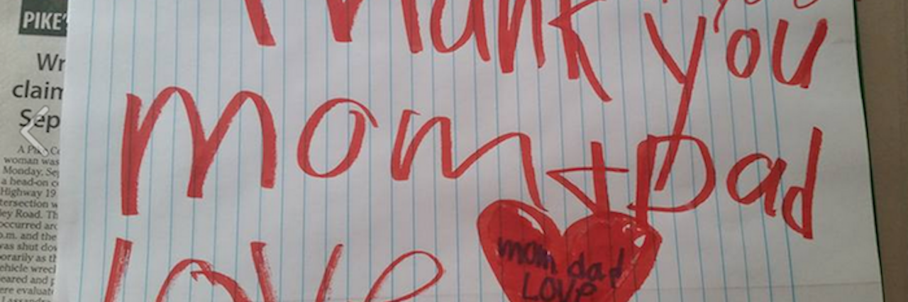 Grieving Parents Find Note From Young Son Who Died From an Infection handwritten note from young boy to his parents