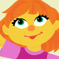 Julia, an autistic character on Sesame Street