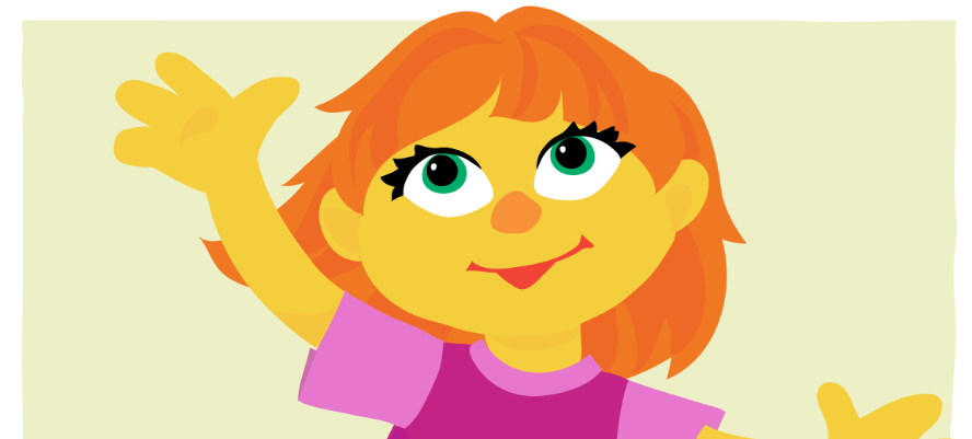 Julia, an autistic character on Sesame Street