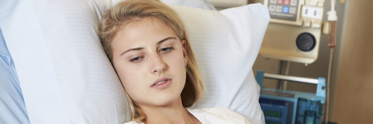 When You're a Chronically Ill Teenager Stuck in the Hospital teenage girl in hospital bed