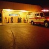 ambulance outside an emergency room