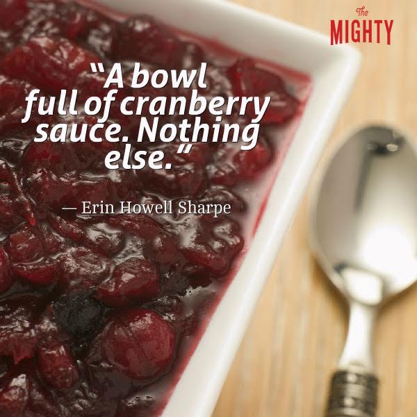 Meme of cranberry sauce: A bowl full of cranberry sauce. Nothing else."