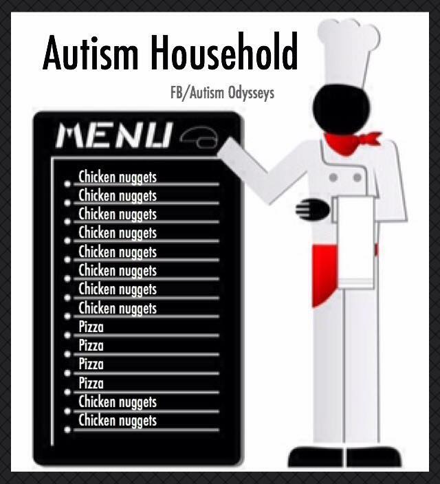 autism household's menu: chicken nuggets and pizza