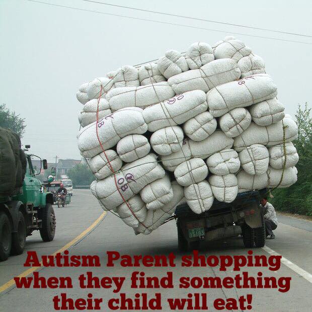 Autism Parent shopping when they find something their child will eat