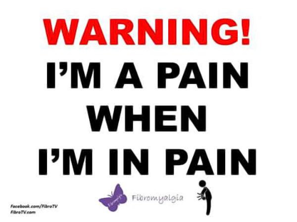 fibromyalgia meme: warning! i'm a pain when i'm in pain.