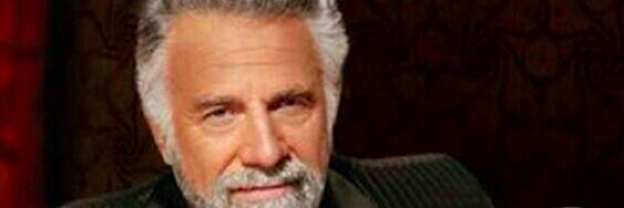 The most interesting man in the world from a Dos Equis commercial, with text reading, "I don't always have the spoons to get anything done, but when I do, I get everything done."