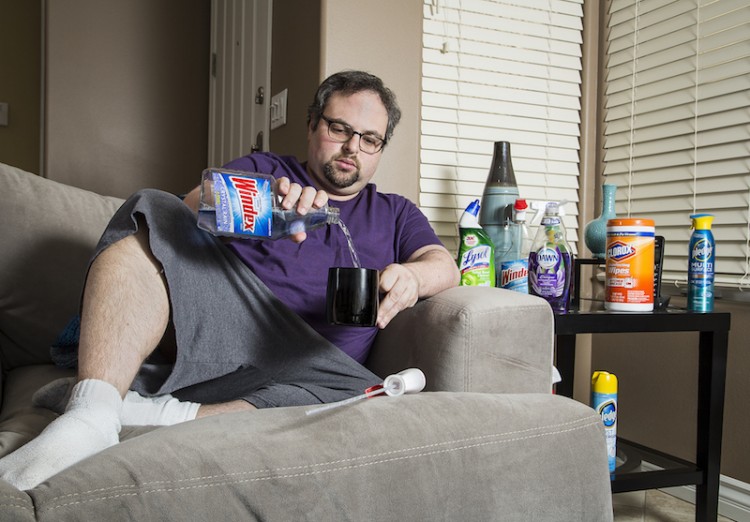 Man with OCD on couch