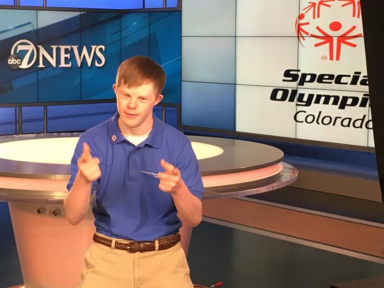 Connor Long on set. / Courtesy of Special Olympics Colorado