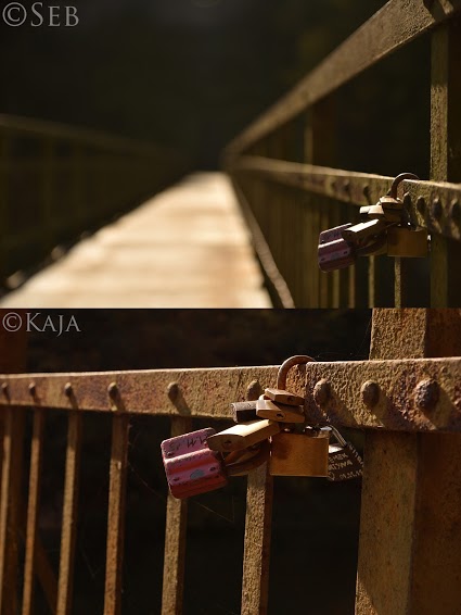 Photo of padlocks from two different angles. 