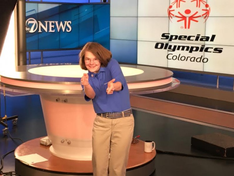 Hanna Atkinson on set. / Courtesy of Special Olympics Colorado