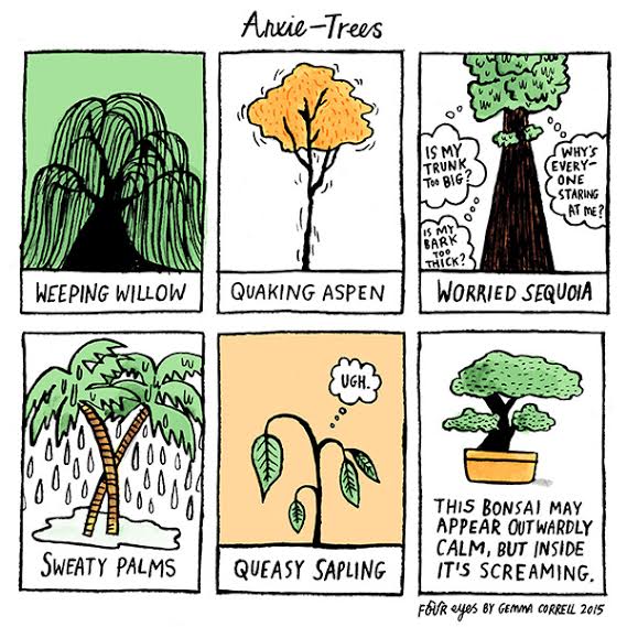 Real life "Anxie-trees." Trees with names like "Weeping Willow."