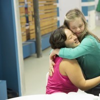 Elena and Megan star in the new A&E Docu-Series “Born This Way.” The two young women share a hug.