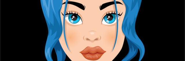 Blue haired girl portrait