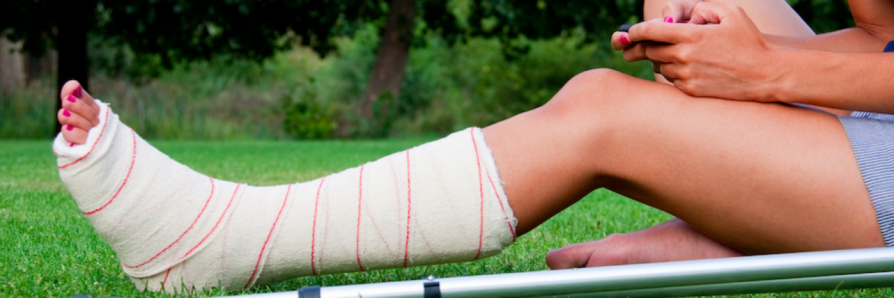 What Hurting My Ankle Made Me Realize About Having an Invisible Illness Person's leg, ankle and foot wrapped in bandage