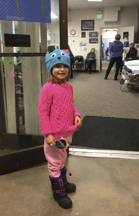 little girl at hospital clinic